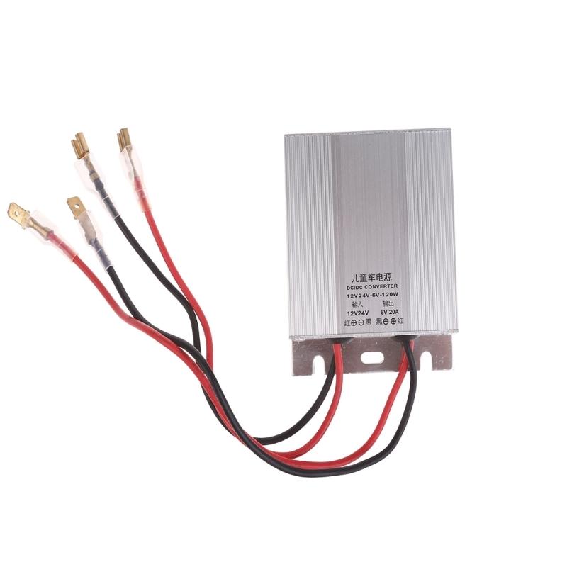Преобразователь напряжения питания DC 12V/24V в DC 6V 10A, 6V 15A, 6V 20A 60W 90W 120W, Водонепроницаемый трансформатор-преобразователь напряжения