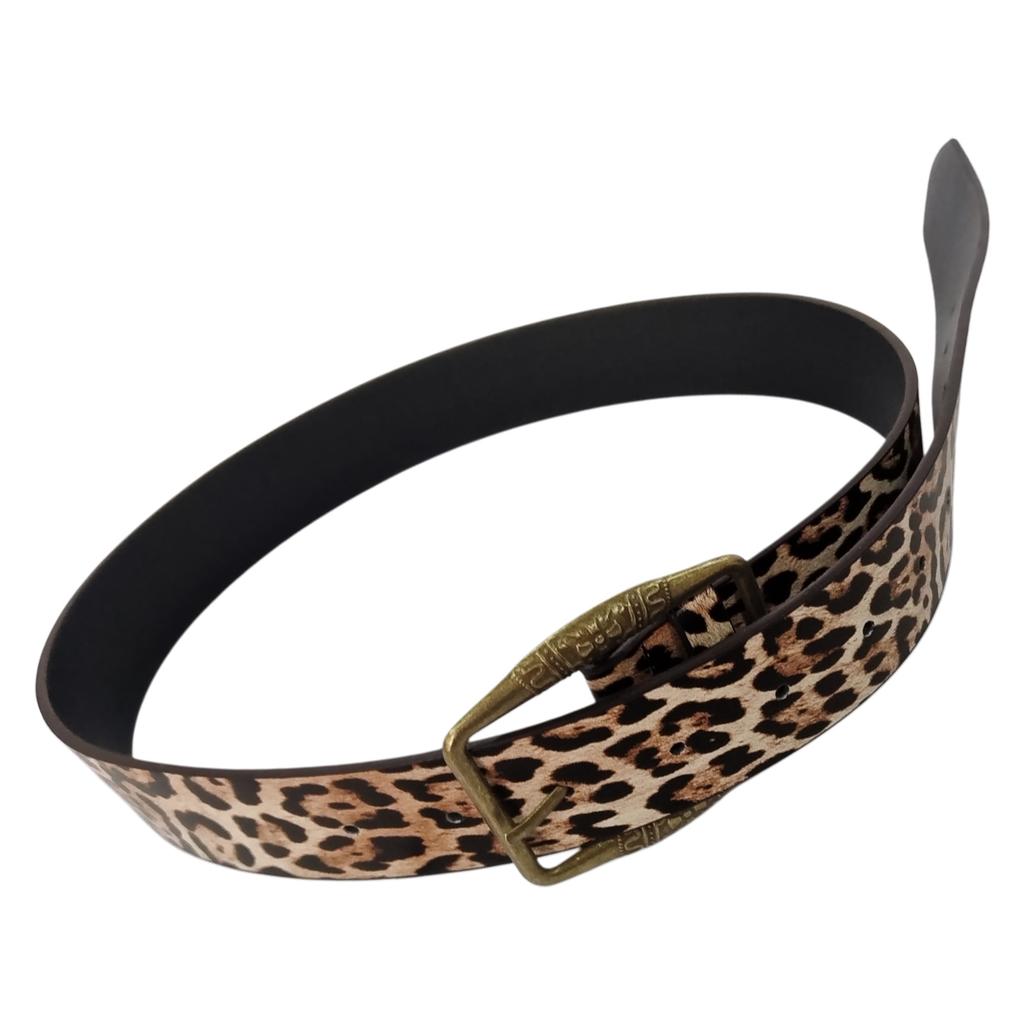 Fashion Leopard Print Belt Adjustable PU Leather Belt Trendy Unisex Waist Belt for Women and Men Accessory