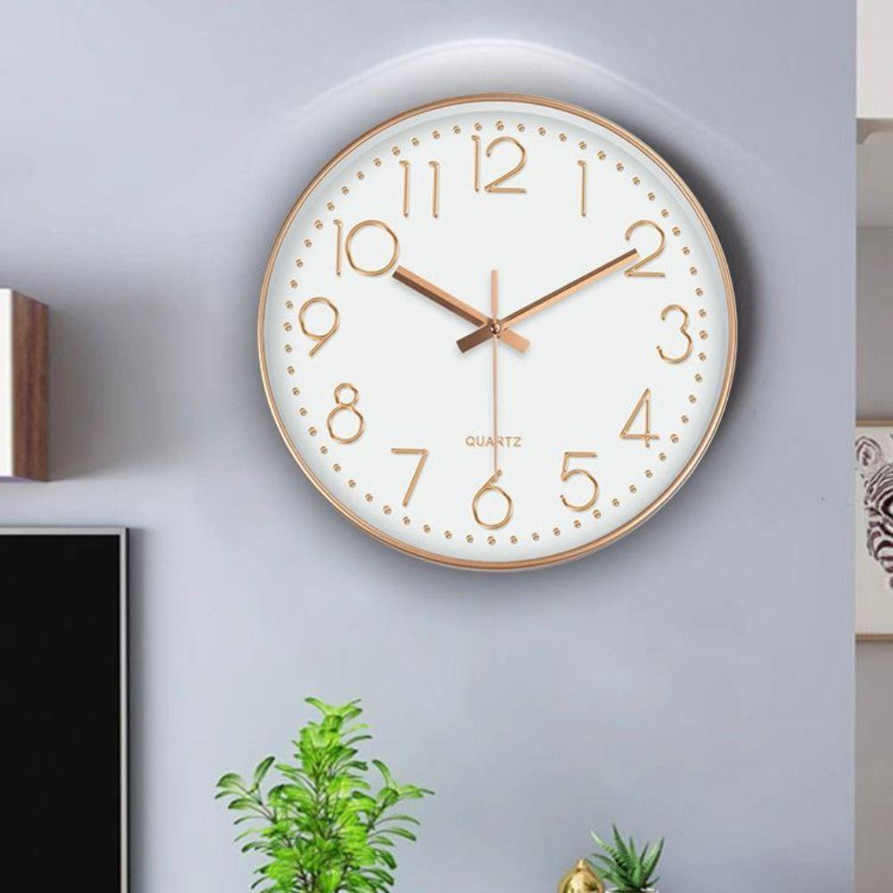 Creative Silent Nordic Wall Clock Round Multi-color Electronic Color Clock Non-Ticking Wall Hanging Clock Bedroom