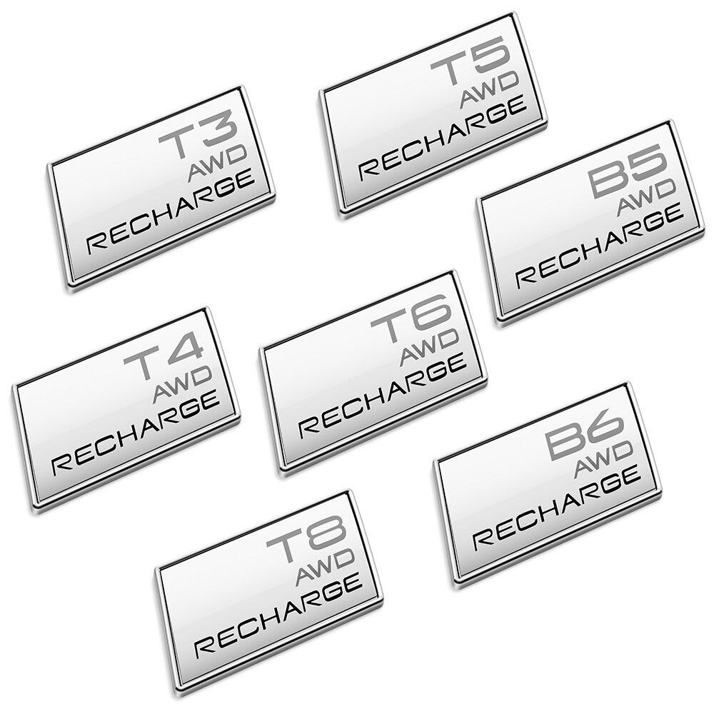 Наклейка с логотипом AWD RECHARGE, багажник автомобиля, эмблема, значок, наклейка для XC60 XC90 XC70 XC40 S80 S90 S60 S70 V90 V60 V40 T3 T4 T5 T6 T8 B5 B6