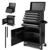 SucceBuy 5 Drawers Rolling Tool Chest 2-in-1 Tool Cabinet Organizer with Lock Bar Metal Toolbox for Workshop Garage Storage
