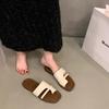 Niche Flat-bottomed Retro Cover Toe Cool Slippers Women's Shoes Summer Wear 2025 New Summer Soft-soled Beach Sandals
