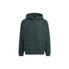 Solid Color Logo Fleece-Lined Hooded Jacket Men Outerwear Green HN9036
