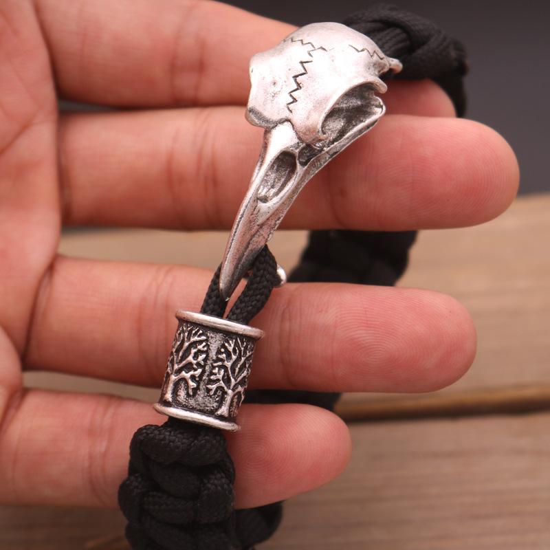 Череп Ворона Прямой Треугольный Бусы Aoding Myth Кельтский Узел Браслет Персонализированный Панк Плетеный Браслет