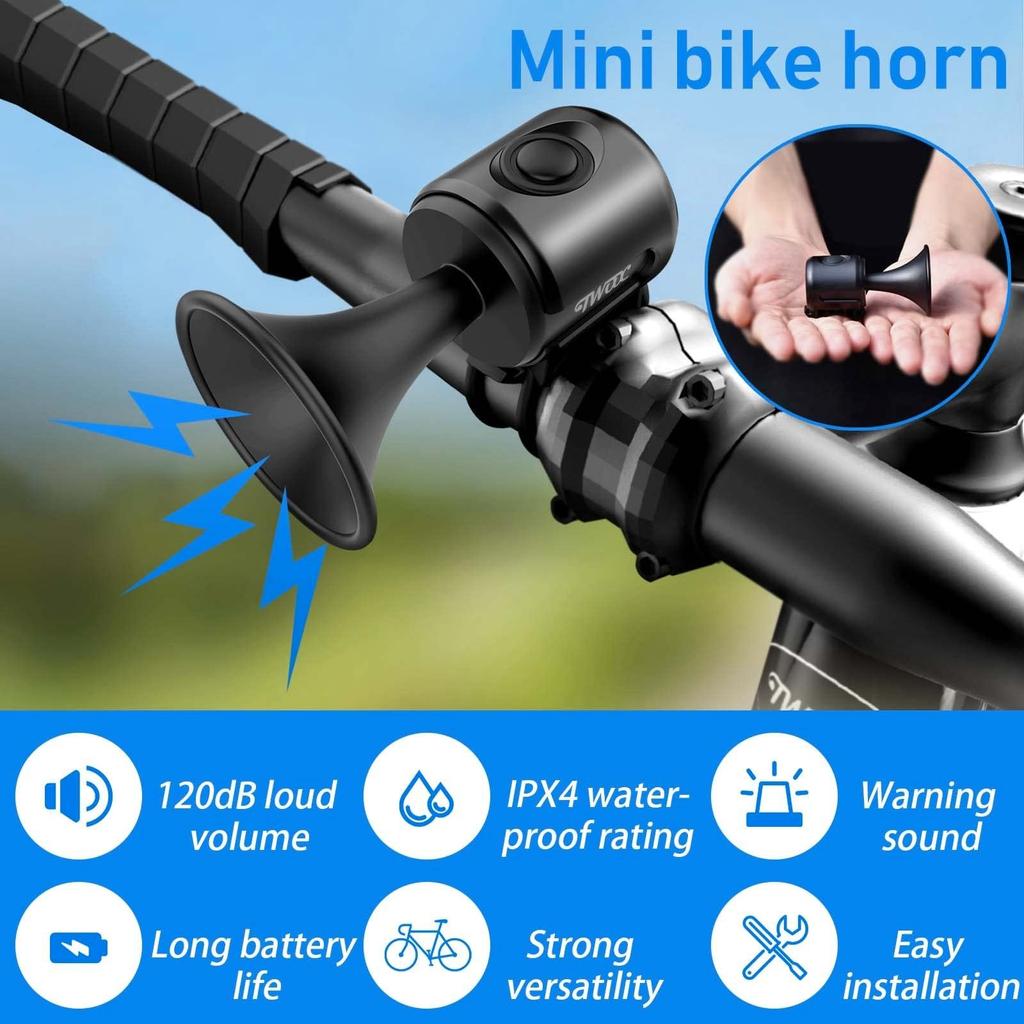 Электрический велосипедный сигнал 120 дБ, велосипедный сигнал для взрослых и детей, IPX4, водонепроницаемые электронные велосипедные сигналы для руля, сигнал для скутера Ebike