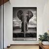 Black and White Africa Elephant Canvas Painting Animal Posters and Prints Wall Pictures Living Room Home Decor No Frame