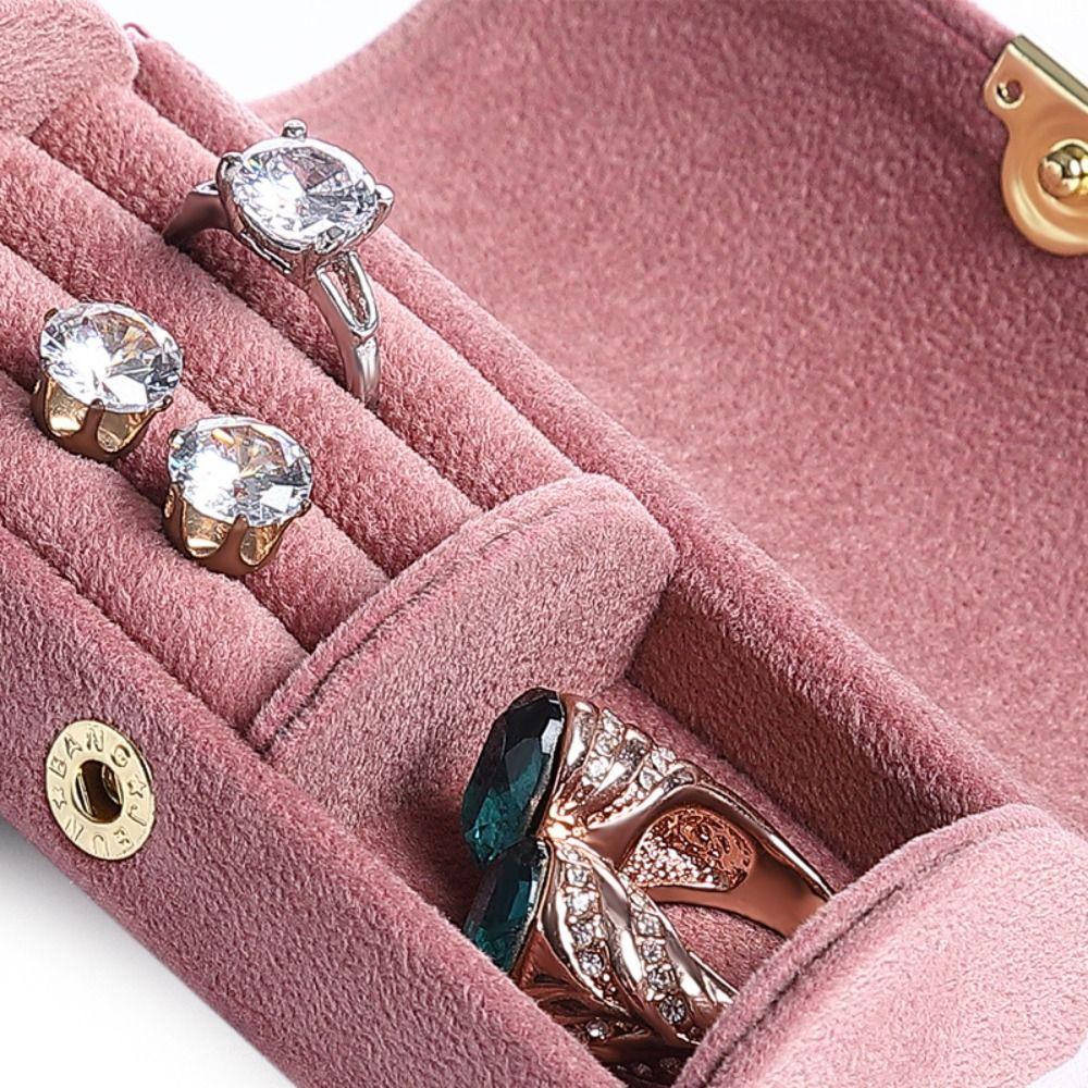 Solid Color Jewelry Display Tray Velvet Women Jewelry Box Finger Ring Box Portable Earring Box