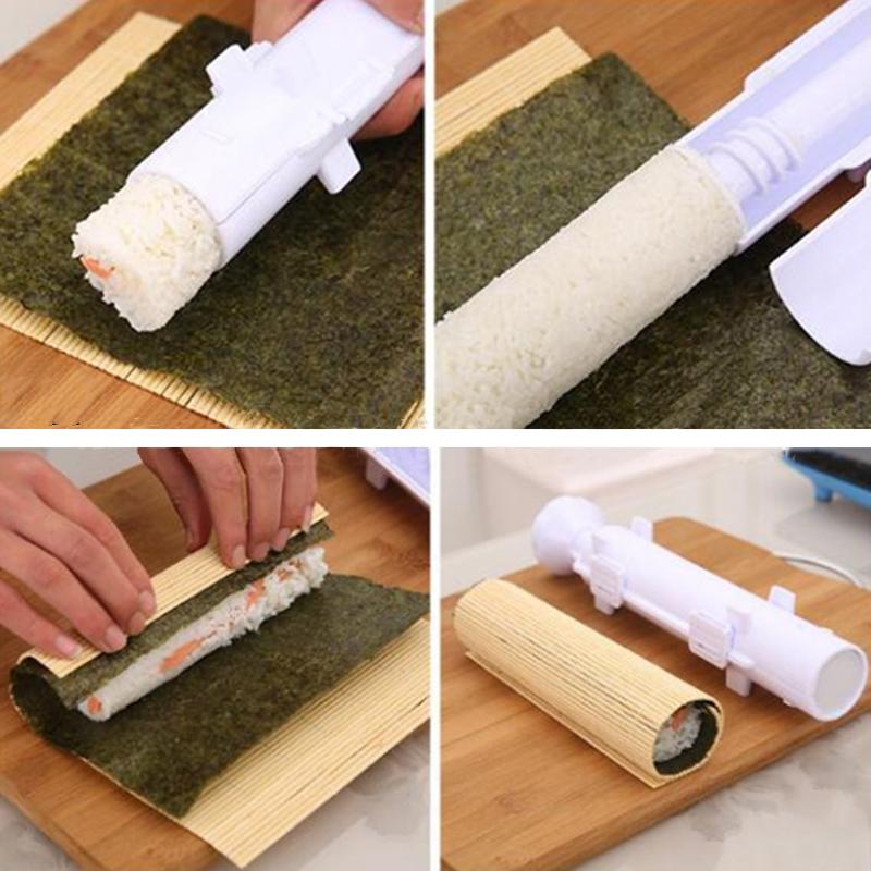 Quick Sushi Maker Japanese Roller Rice Mold Bazooka Vegetable Meat Rolling DIY Sushi Making Machine Home Kitchen Gadgets Tools