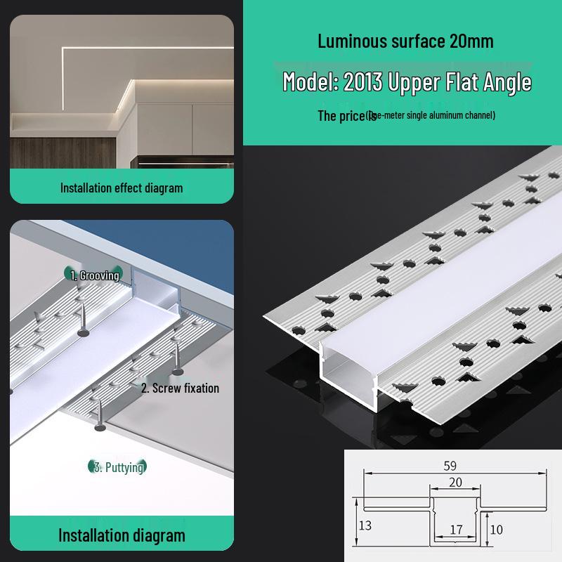 Seamless Linear Recessed LED Light Channel - Aluminum Strip Slot Design