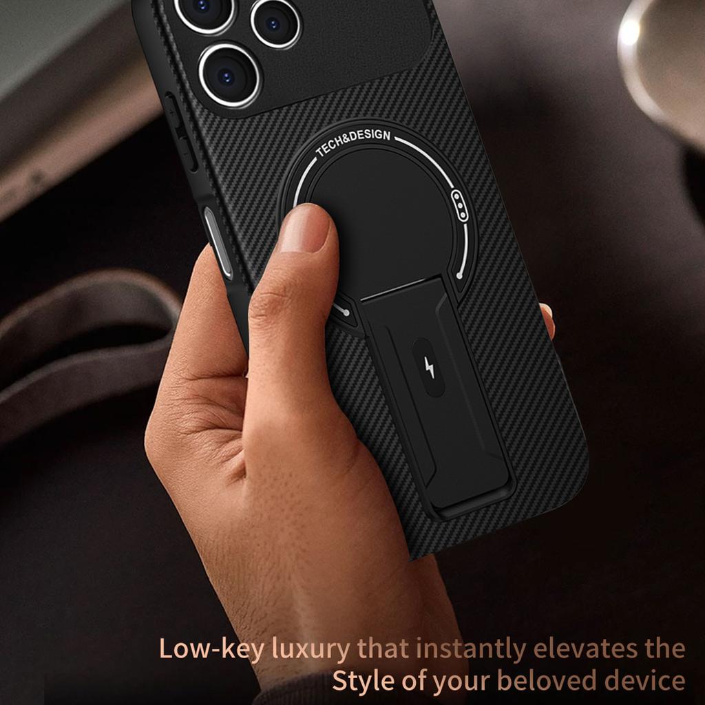 Для TECNO Spark 40 4G Чехол Текстура углеродного волокна ПК+ТПУ Чехол для телефона с подставкой