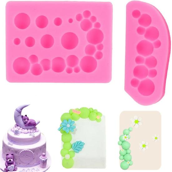 2 шт. 3D Форма для мастики с жемчугом, Полусфера, Шарик, Силиконовые Формы для мастики, Полусферическая форма, Пузырек, Декор для торта, Шоколадные формы для украшения торта