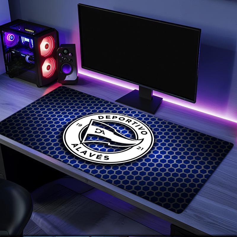 Deportivo Alaves Emblem mouse pad, rubber base, esports desk mat, mouse pad for gamers and office use, gaming desk , easy to clean mat