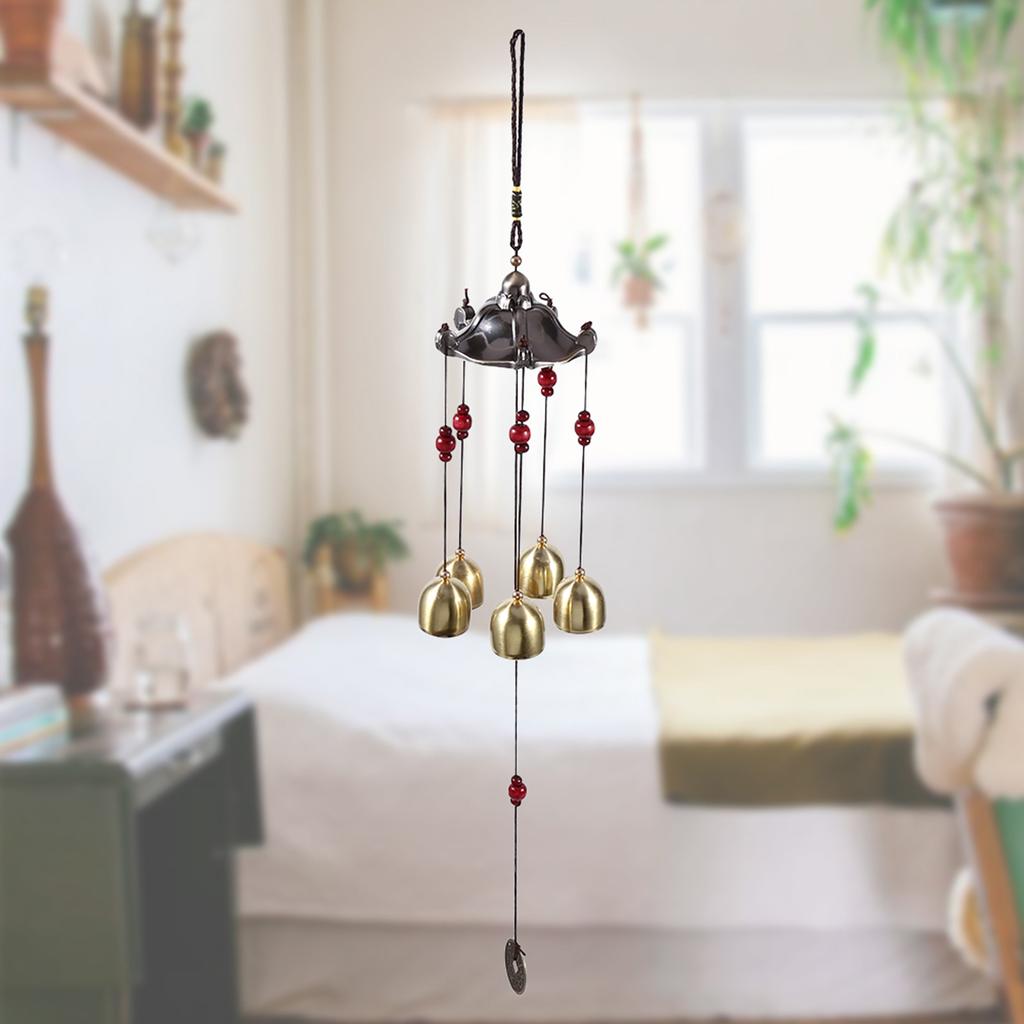 Best Wishes Lucky Metal Wind Chime Bell Outdoor Garden Classical Pavilion Hanging Decoration