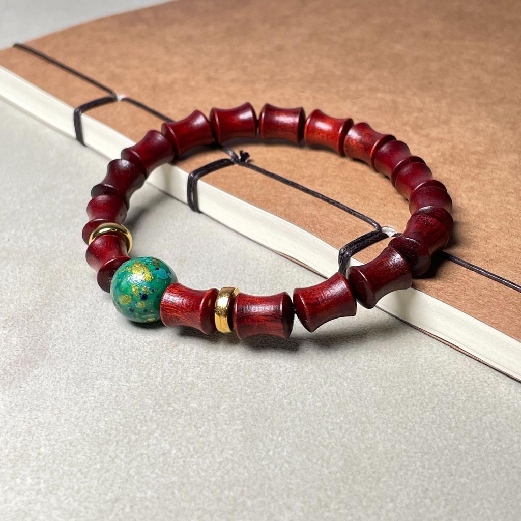 Зеленый сандал, бамбук, светящееся беговое кольцо «Вечная ночь», женский браслет, красный сандал, кровавый сандал, маленький браслет из сандалового дерева для Барби