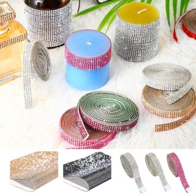 Самоклеящаяся лента из искусственного кристалла, стразы, рукоделие, горячая фиксация, наклейка на цепочку, лента, сделай сам, поделки, подарочная упаковка, упаковка, товары для украшения вечеринки, лента