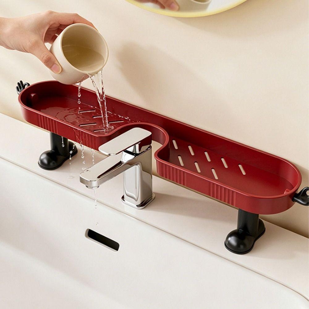 with Hook Faucet Sink Shelf Removable Sink Drying Rack Fashion Faucet Drain Organizer Bathroom
