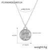 Fenny Fashion Embossed Stars 12 Constellations Round Brand Pendant Necklace 18K Gold Plated Stainless Steel Jewelry