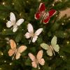 Gold Powder Artificial Butterfly Clip DIY Christmas Tree Decoration Holiday Decorations