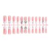 24PCS Nude Pink Long Fake Nails with Bowknot Easy Effortless Application to Nails for Hot Girl Dress Matching