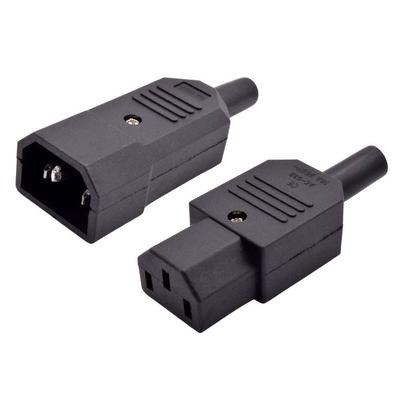 1 шт. Новый AC-штекер C13 C14 для мужчин и женщин, 10A 250V, 3-контактный AC-разъем питания, перепаиваемый, IEC 320, прямой разъем питания