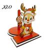 Weighted Base Paper Holder Christmas Wooden Towel Holder, Decorative Vertical Roll Dispenser, Stable Tissue Rack Organizer for Holiday Table