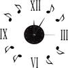 3D Design Music Note Wall Clock 14.17in DIY Wall Clock Stylish Sticker Decor Clock  Office