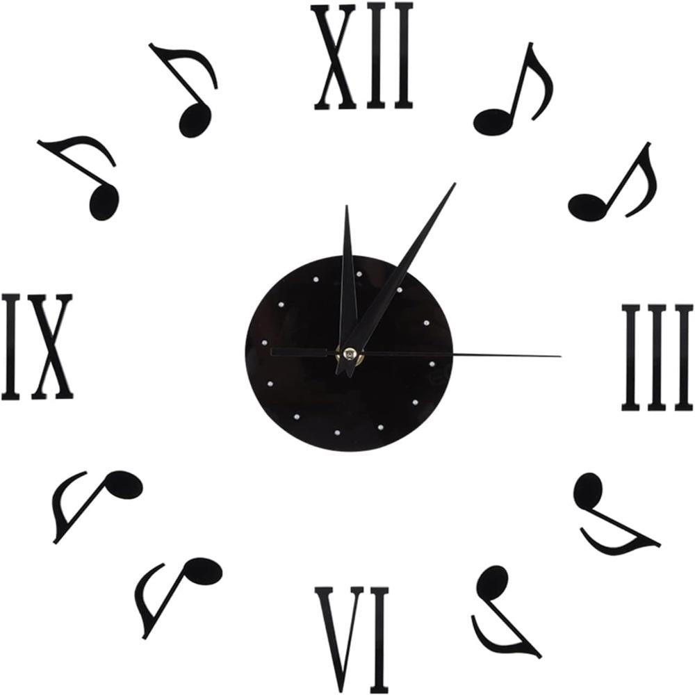 3D Design Music Note Wall Clock 14.17in DIY Wall Clock Stylish Sticker Decor Clock Office