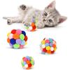 Pet Toys with Bells Plush Pom-poms for Cats and Dogs Toys Pet Elastic Bell Ball Toys Colorful Pom-poms Pet Cat Toys with Bells