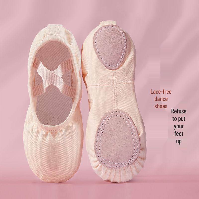 Girls' Strapless Non-Slip Soft Sole Ballet and Modern Dance Shoes