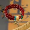 New agate gold silk jade high-quality chalcedony bracelet bracelet original design simple and fashionable new Chinese jewelry
