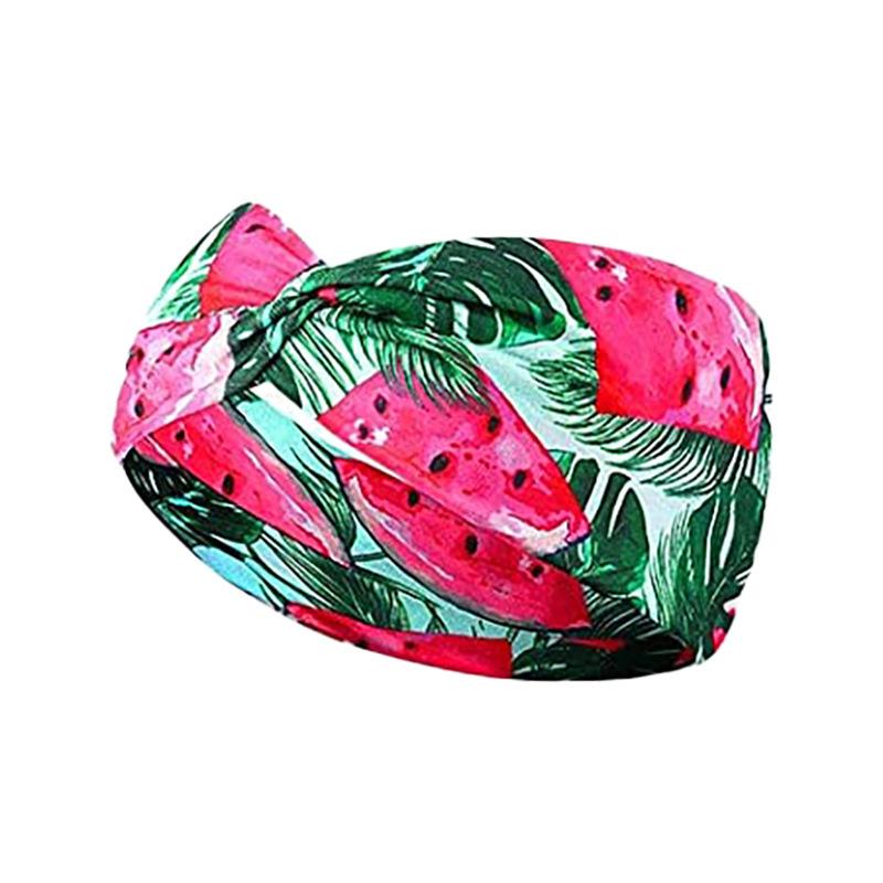 Гавайский пляжный отдых в стиле бохо с принтом в стиле ретро, впитывающая пот повязка на голову для йоги и бега, женская фитнес-повязка на голову с высокой эластичностью