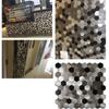 30cm Peel and Stick Backsplash Hexagon 3D Wall Tile for Kitchen Bathroom Living Room Self Adhesive Aluminum Metal Mosaic Sticker