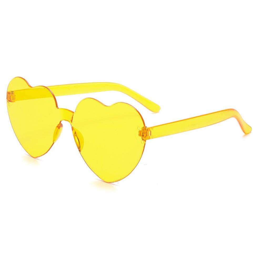 Love SUNGLASSES Sunglasses Rimless Heart-shaped One-piece Sunglasses Color Peach Heart One-piece Sunglasses