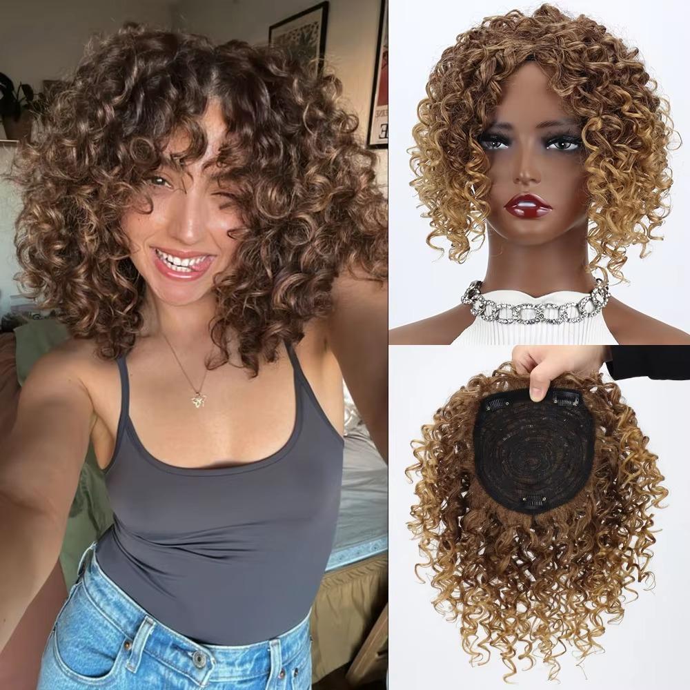 Hair Extension Short Afro Kinky Curly Hair Toppers Thinning Hair Topper Increase Hair Volume