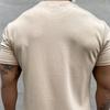 Men Sports T-shirt O Neck Short Sleeve Slim Fit Solid Color Elastic Quick-drying Soft