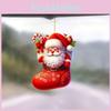 Christmas Santa Car Interior Decor Acrylic Ornament With Cartoon Style For Holiday Festivities