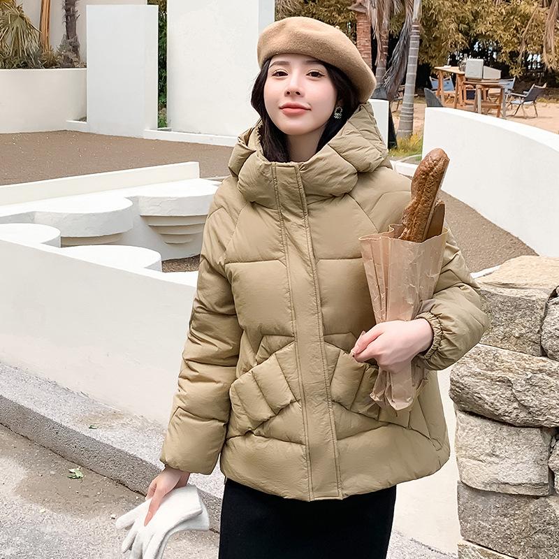 Женская зимняя хлопковая стеганая куртка с воротником на пуху, свободная толстая короткая хлопковая стеганая куртка