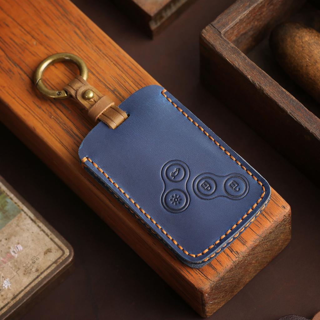 Кожаный чехол для автомобильного ключа Renault Megane 2 3 Clio Scenic Duster Kaptur Captur Logan Laguna Zoe Koleos Danilo Nema Fluence