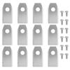 12Pcs 35x18x0.9mm Replacement Blades Stainless Steel with Screws Compatible For Ecovacs Goat Robot Mower