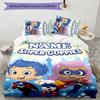 3pcs Bubble guppies Cover Set - Personalized Name, HD Printed Bedding with 1 Cover and 2 Pillowcases - Perfect for Home Decor, Easy Care