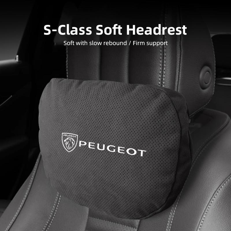 Suede Car Keychain Breathable Neck Pillow Memory Foam Lumbar Pillow For Peugeot 208 3008 308 508 607 106 406 407 307 206 301 408