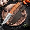 Full Tang Wood Handle Kitchen Knife Meat Cleaver Chef Knife Barbecue Steak Cutting Paring Fishing Knife with Sheath
