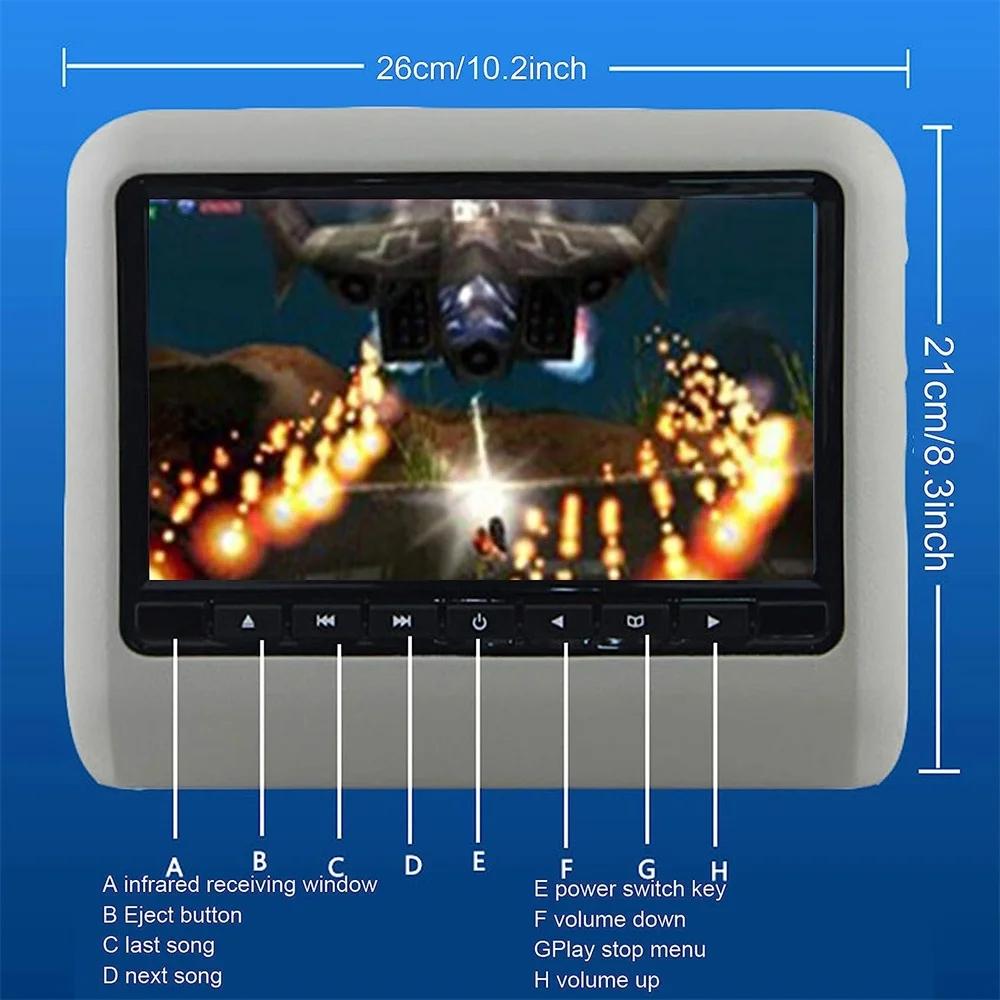 9-дюймовый подголовник для автомобильного сиденья с ЖК-дисплеем, mp3/mp4-мультимедийным проигрывателем, игровым FM-передатчиком, пультом дистанционного управления, DVD-плеером, монитором