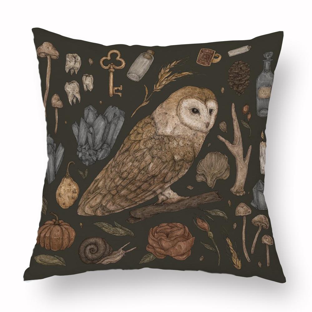 Наволочка с цветком лисы, подушка с принтом черепа животного, диван, мягкая наволочка в стиле ретро, ​​наволочка для гостиной, спальни, домашнего декора