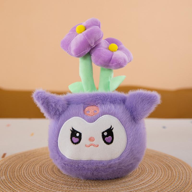 Kuromi Hello Kitty Melody Cinnamoroll Spongebob Squarepants Plush Plant Pot With Soft Pp Cotton Plush Toy For Kids Room Decor