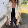 Новый осенний стиль ажурного кардигана с рукавом три четверти — это модный и трендовый вязаный кардиган-свитер.