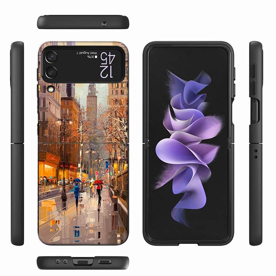 Художник Лондон Картина Масляная Картина Чехол для Телефона Для Samsung Z Flip 6 7 5G Z Flip 5 Galaxy Z Flip 3 4 5G ZFlip Ударопрочный Жесткий Чехол