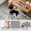 Adjustable Swivel Stool with Padded Seat Footrest and Wheels for Living Rooms and Workshops 34x34x50-66 cm Gray