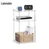 Three-Tier Acrylic Square Side Table for Living Room or Bedroom