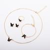Minimalist Butterfly Jewelry Set Dripping Oil French Bracelets Earrings Set  Gift Giving
